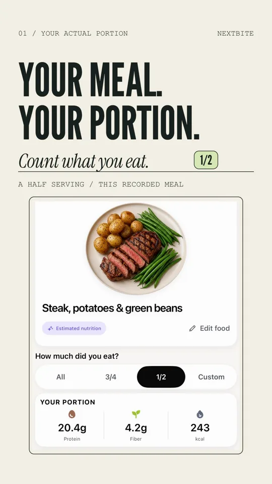 NextBite — Your meal. Your portion.