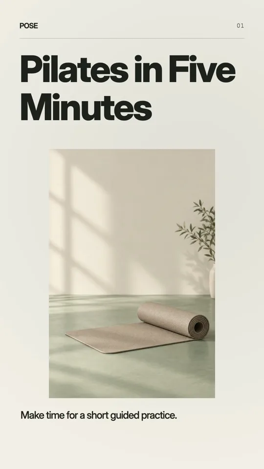 Pilates in Five Minutes — 开场价值：短练习，容易理解。